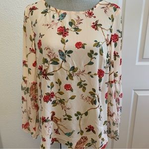 DISNEY Snow White collection M women’s floral peasant top with woodland animals